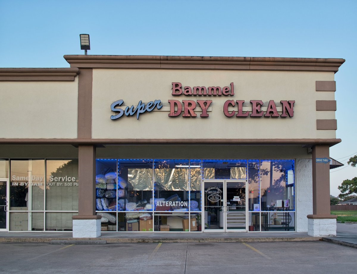 Houston Texas USA Bammel super dry clean business storefront exterior