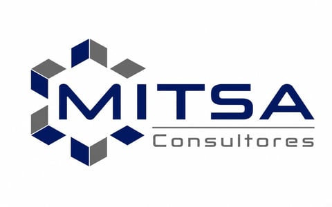 MITSA Consultores logo with geometric blue and gray cube design